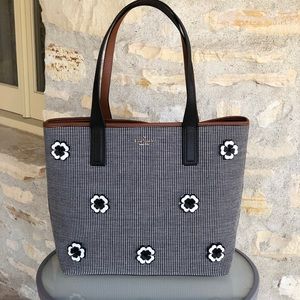 Kate Spade Black & White Floral Tote Bag